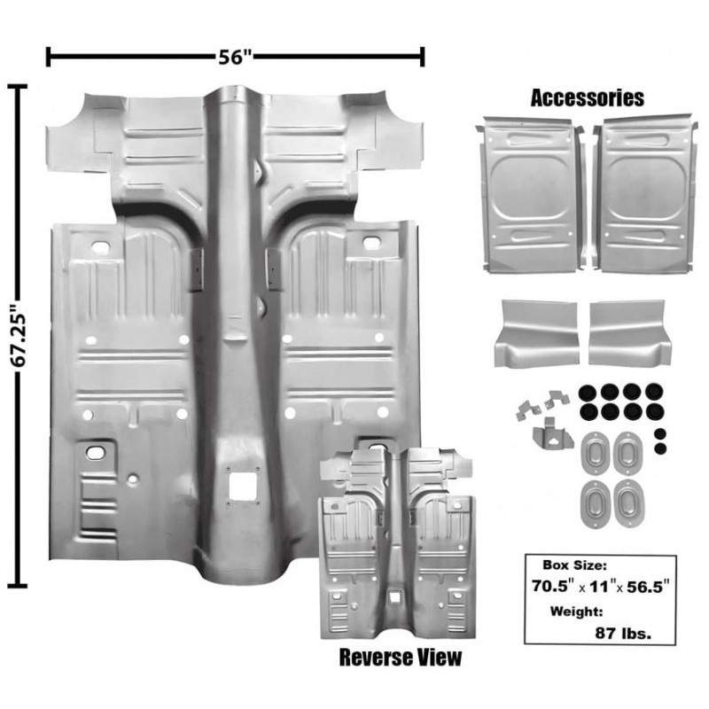 Mustang Coupe/Fastback complete floor pan 64-68 KIT Mustang Coupe/Fastback complete floor pan 64-68 KIT