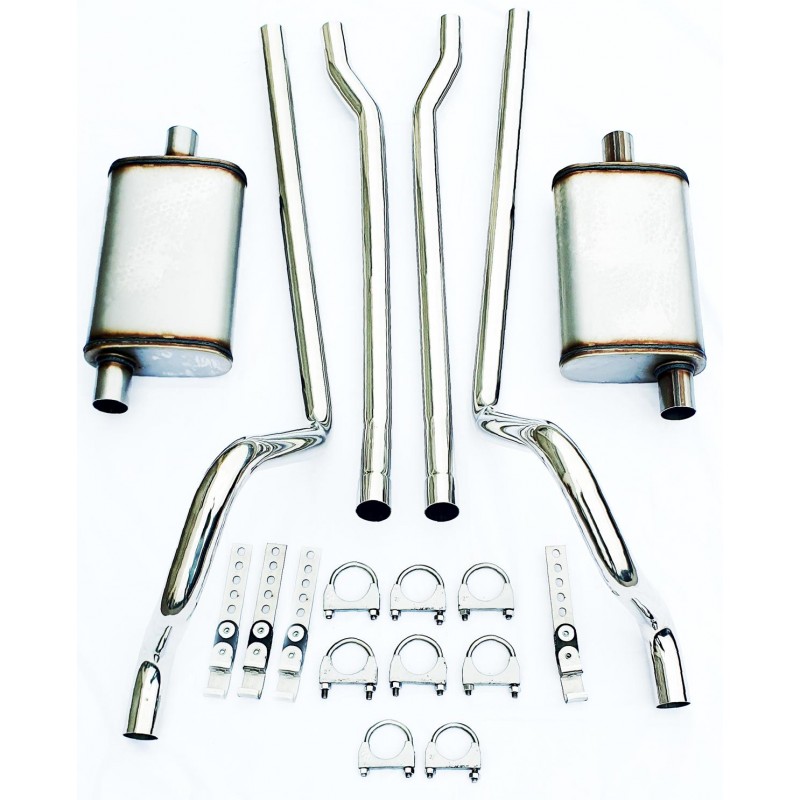 64-70 V8 STAINLESS, POLISHED EXHAUST SYSTEM