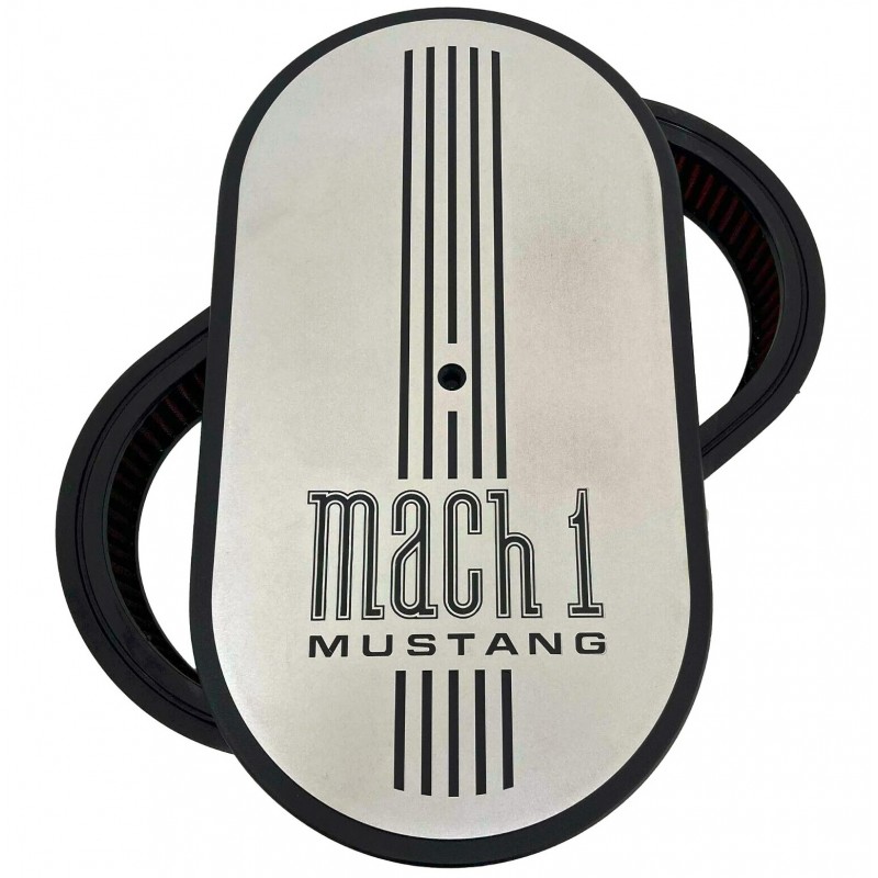 Ford Mach 1 Silver 15" Oval Air Cleaner Kit
