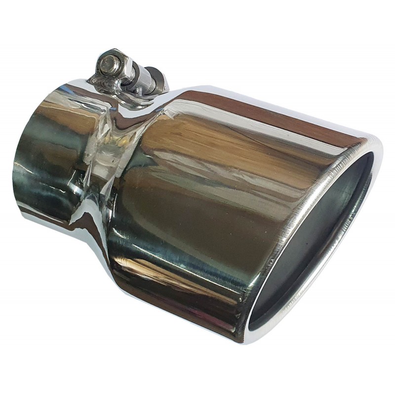 SS Exhaust Tip, Slant, Rolled 4"