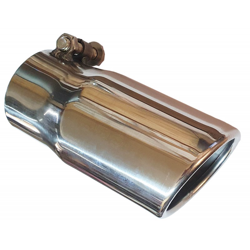 Stainless Steel Exhaust Tip, Slant, Rolled 3"