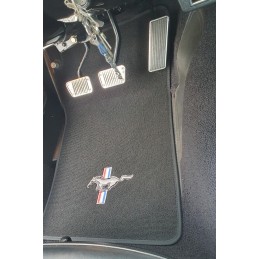 Carpet Floor Mats with logo. Black, set 64-73