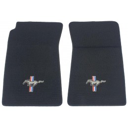 Carpet Floor Mats with logo. Black, set 64-73