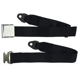 Pair of black Seat belts, Airplane buckle