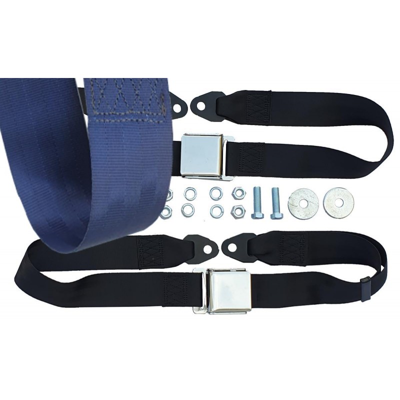 Pair of Seat belts. Dark blue 65-73