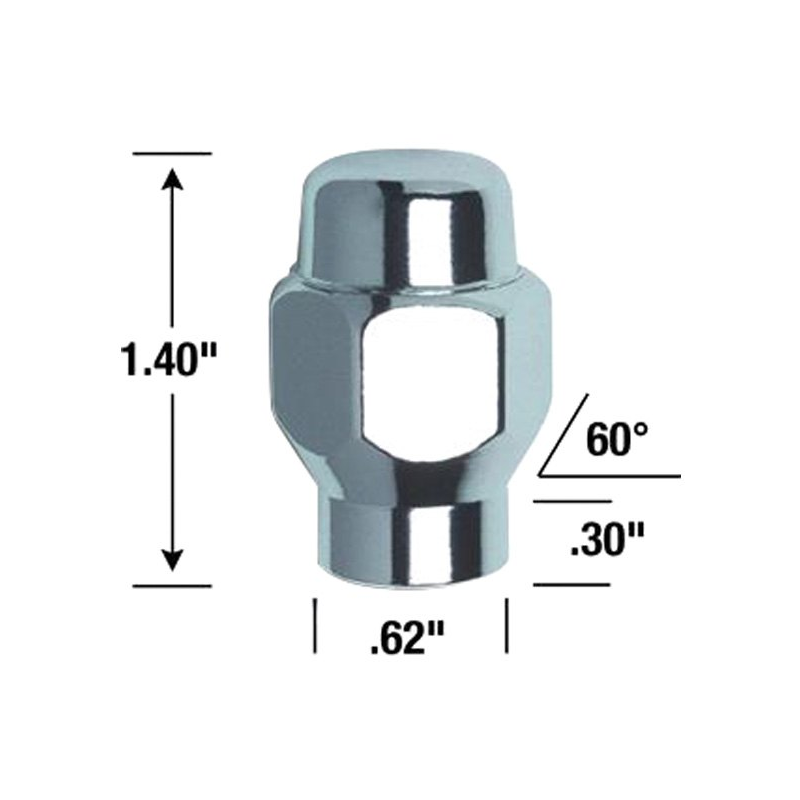High quality wheel nut with long collar. LUGNUT 1/2UNF 64-73