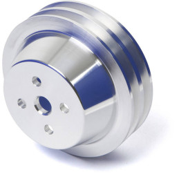 Pulley Billet 2V Waterpump, High Flow, Silver(3Bolt Crank)  (289, 302, 351W) 64-69