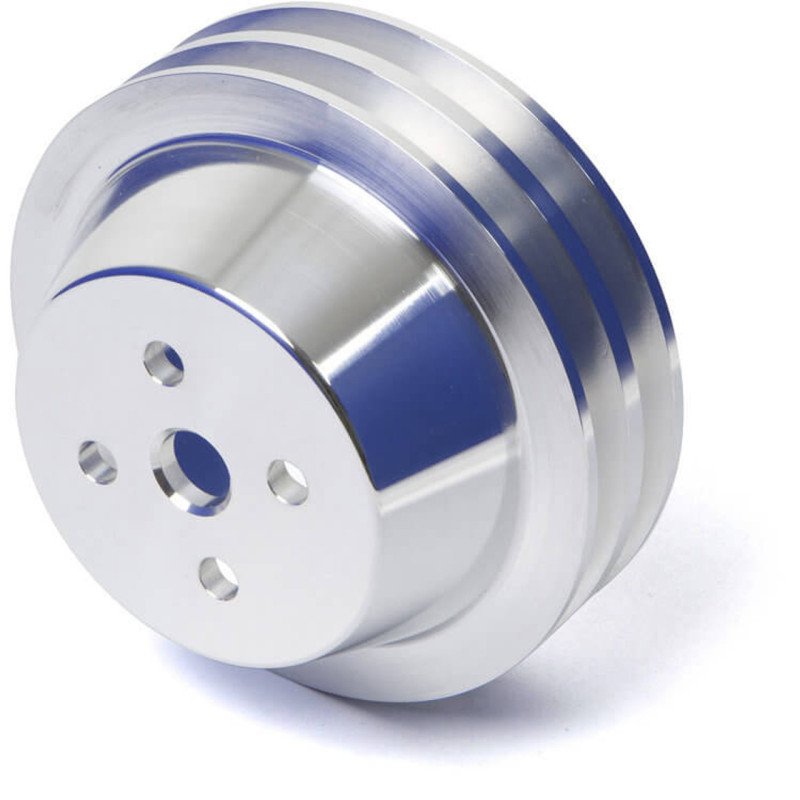 Pulley Billet 2V Waterpump, High Flow, Silver(3Bolt Crank) (289, 302, 351W) 64-69 Pulley Billet 2V Waterpump, High Flow, Silver(3Bolt Crank) (289, 302, 351W) 64-69