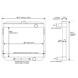 Vízhűtő sárgaréz 3 sor 20 "ACP 289/302/351W 67-69