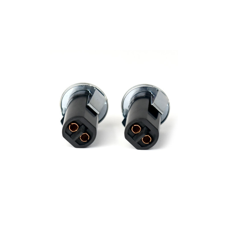 Courtesy Light Switches. Pair, Black/Zinc 65-67