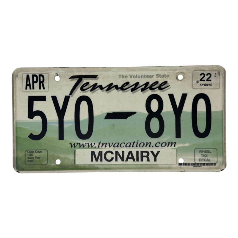 Tennessee rendszám Tennessee rendszám