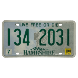 New Hampshire rendszám