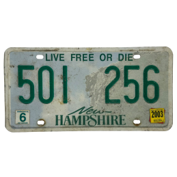 New Hampshire rendszám