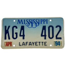 Mississippi rendszám