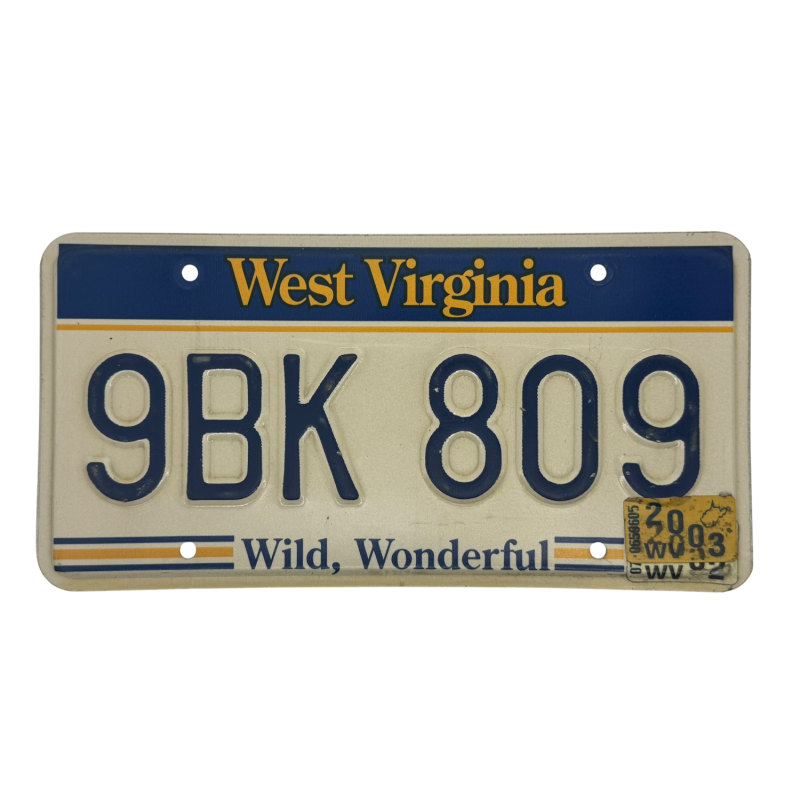 West Virginia rendszám West Virginia rendszám