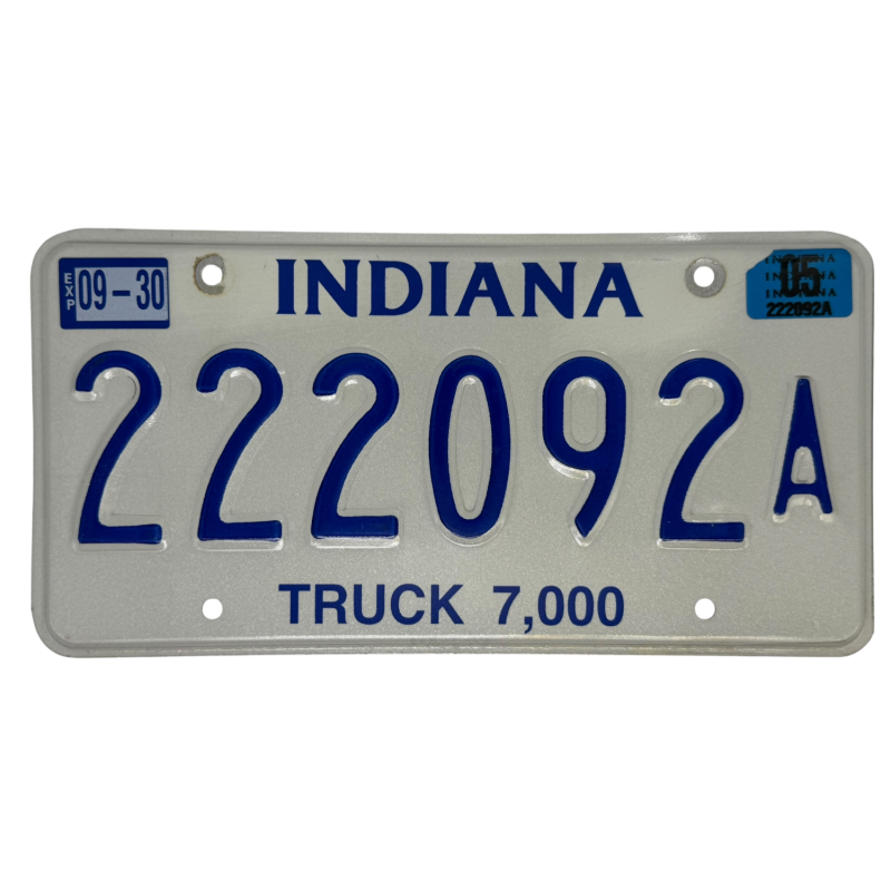 Indiana rendszám Indiana rendszám