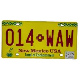 New Mexico rendszám