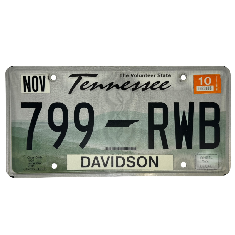 Tennessee rendszám Tennessee rendszám