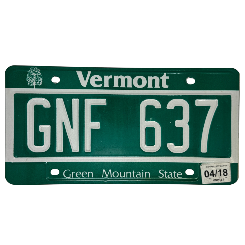 Vermont rendszám Vermont rendszám