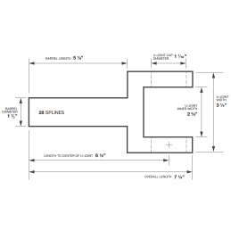 Driveshaft Slip Yoke 28 Spline 1310 T5 Conversion 65-70
